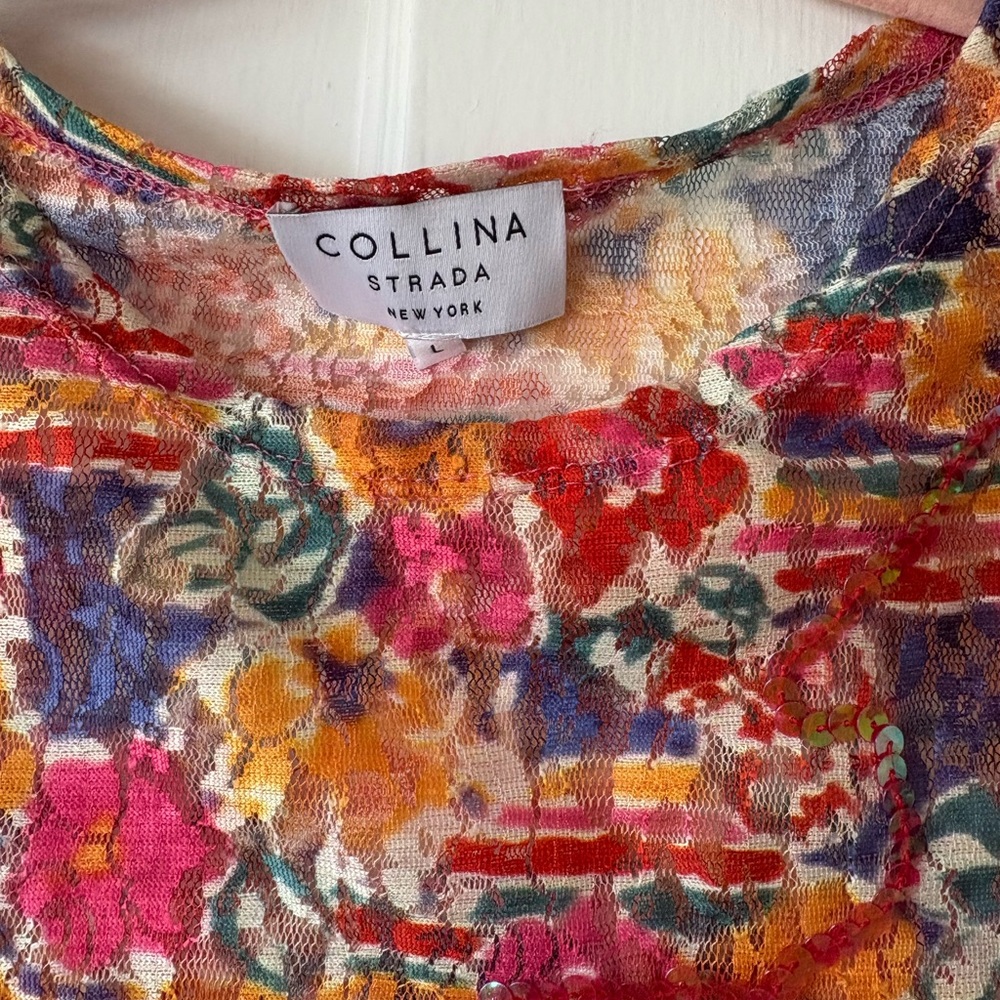 Collina Strada Multicolor Floral Lace Top - Picture 2 of 5